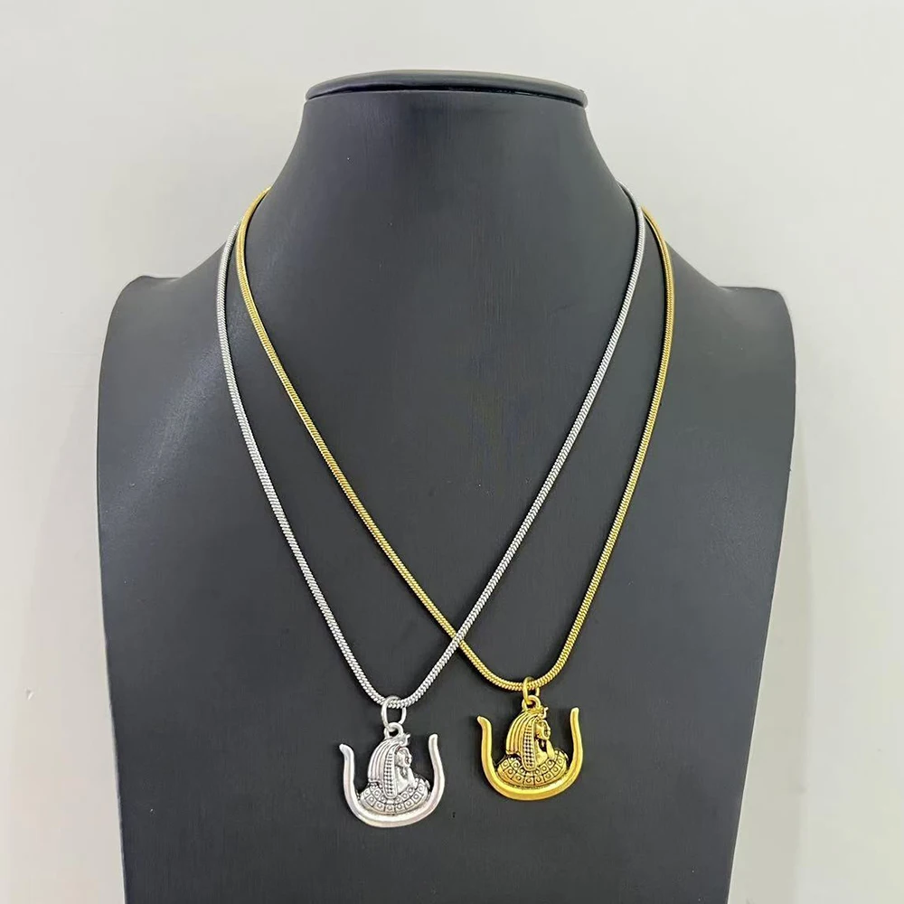 Custom Designed Metal Gold Silver DOI Pendant Snake Chain Necklace