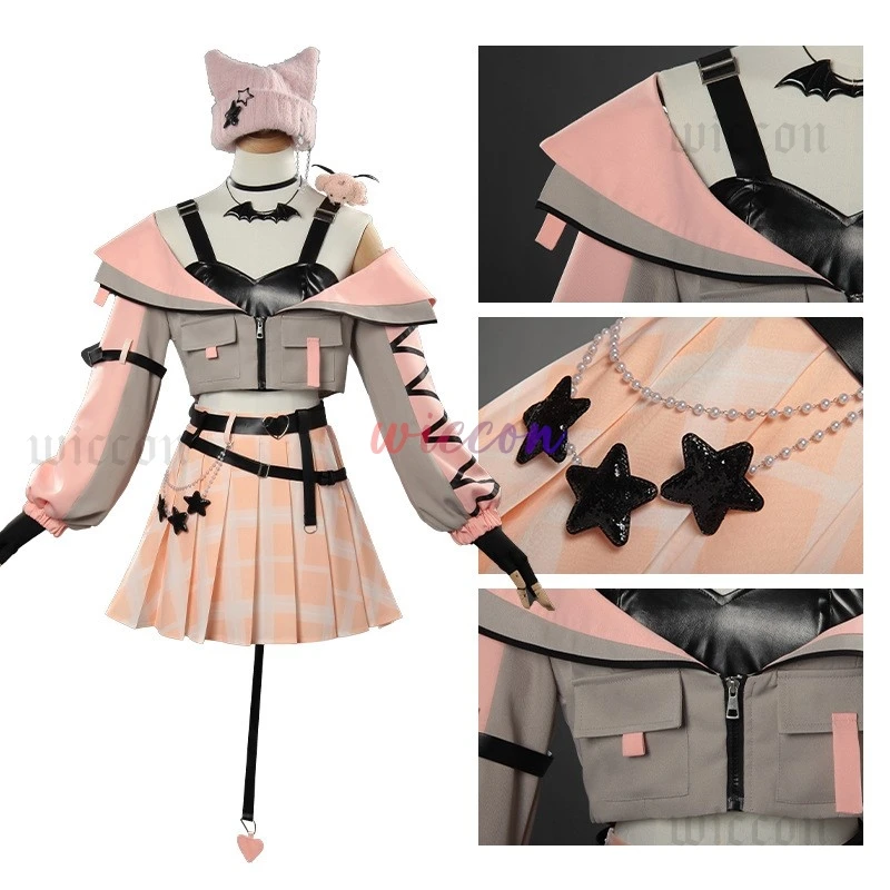 アニメ PJSK 桃井愛梨コスプレドレス衣装もっともっとジャンプ! ハロウィンスーツ女性男性衣装カーニバルパーティーウィッグアクセサリー