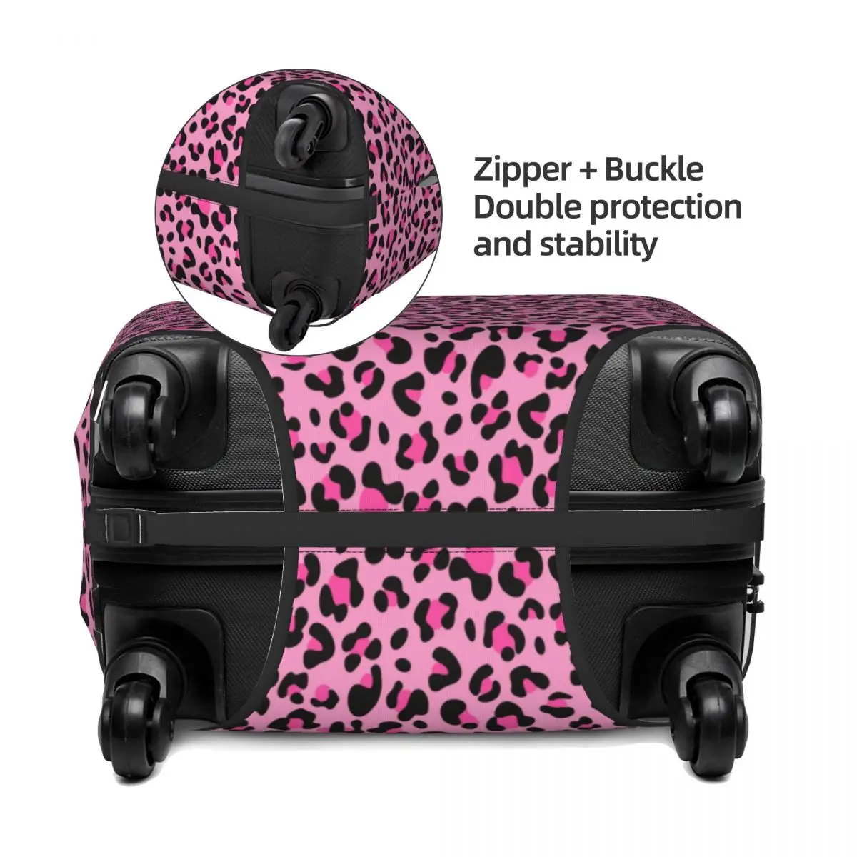 Custom Animal Skin Leopard Print Travel Luggage Cover Washable Suitcase Cover Protector Fit 18-32 Inch