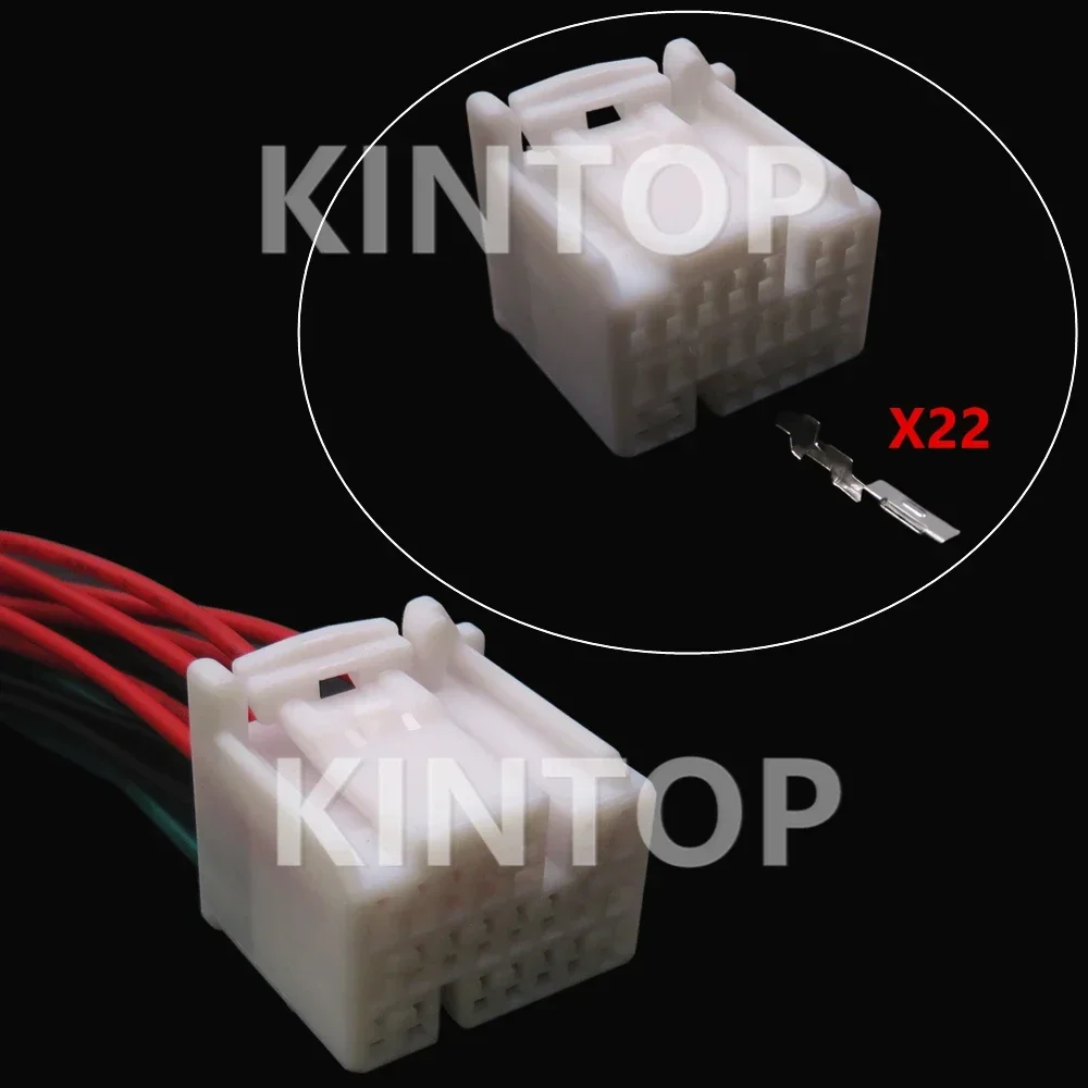 

1 Set 22 Pins AC Assembly Auto Plastic Housing Connector Car Low Current Electric Wiring Unsealed Socket With Terminal 353028-1