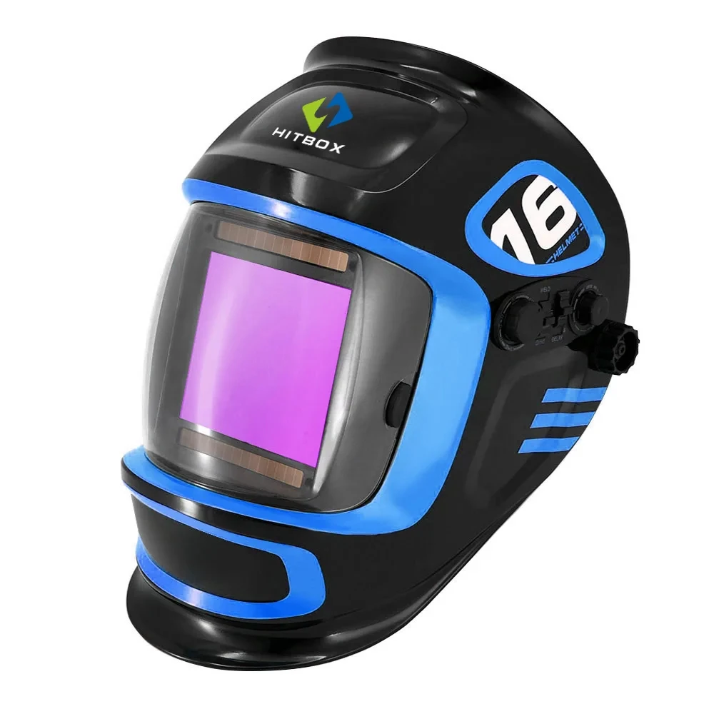 

HITBOX Welding Machine Helmet Mask Auto Fast Darkening Welding Helmet Super Large View Helmet For MIG TIG ARC Welder