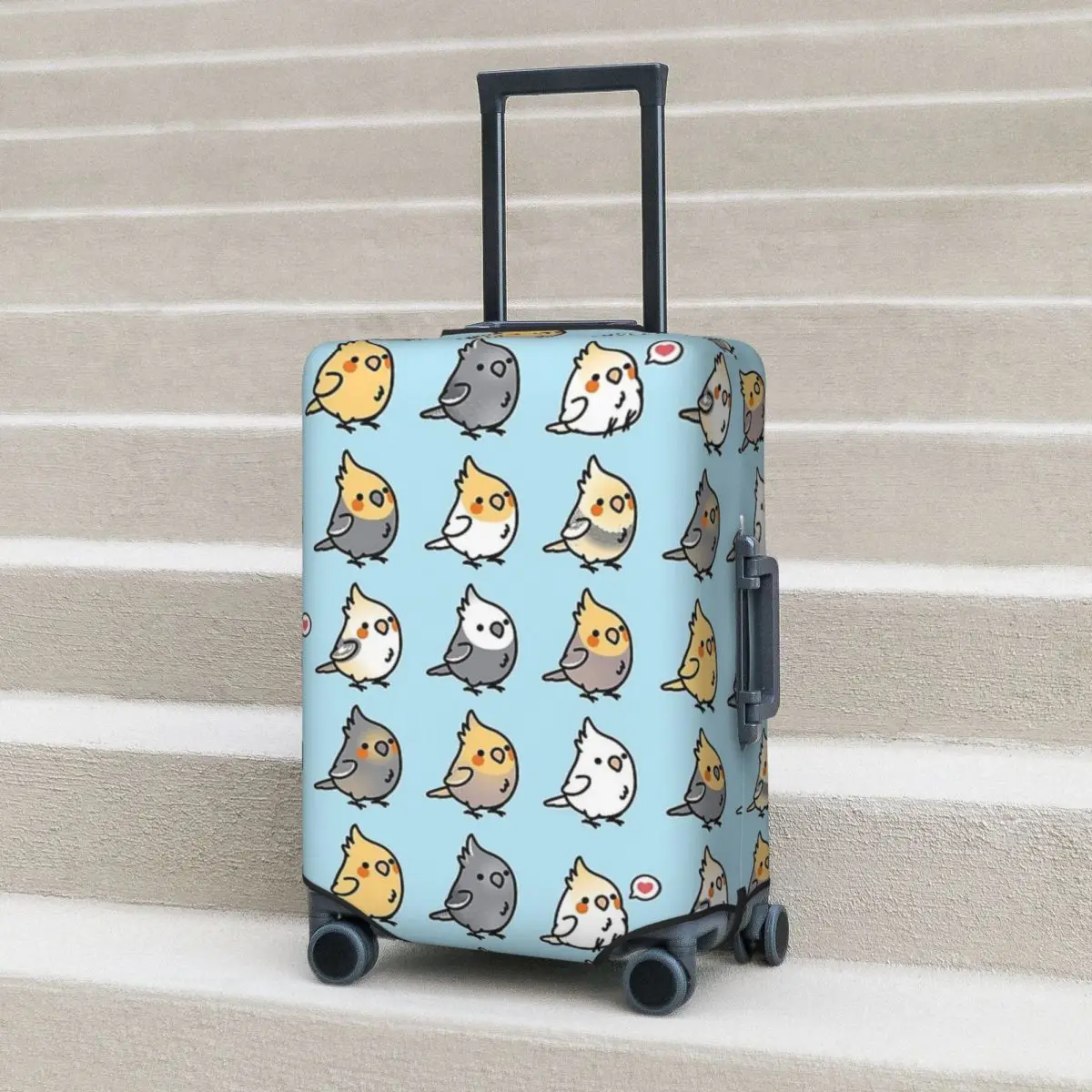 

Chubby Cockatiel Collection Suitcase Cover Protection Elastic Travel Luggage Protector Covers for 18-32 Inch