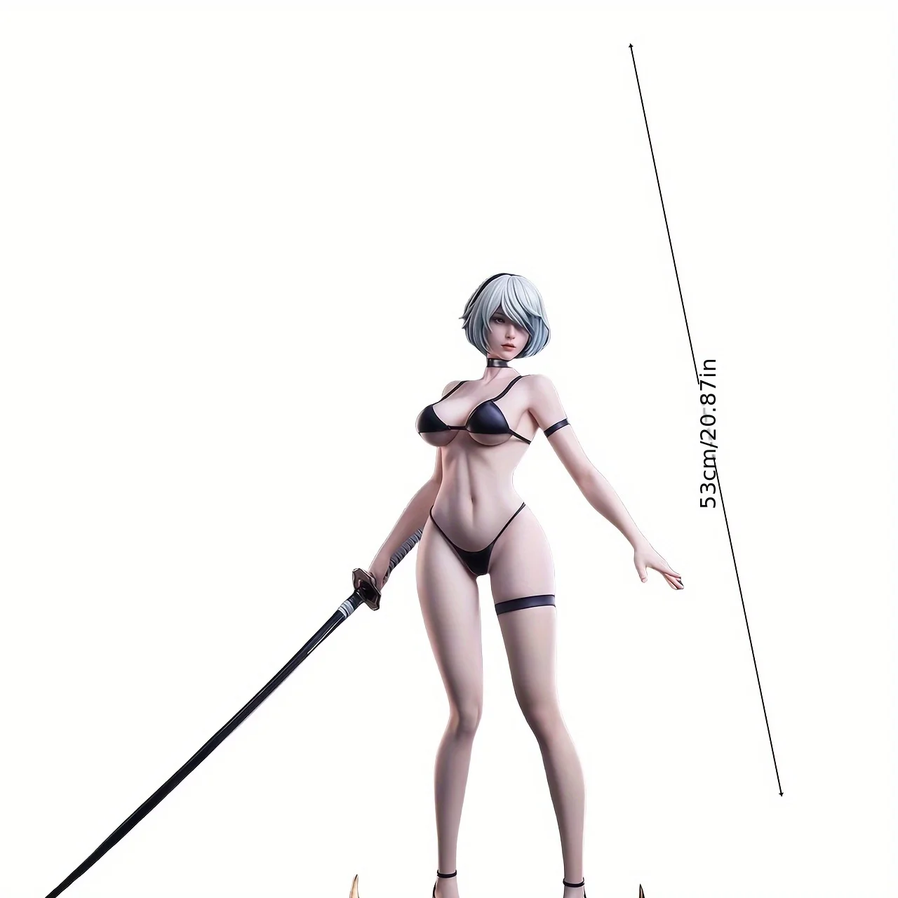 55CM NieR : Automata YoRHa No. Figurine en PVC dur de Type 2B 2A 2 A B ver girl, jouet de jeu, Collection pour adultes, modèle animé, poupée, cadeaux