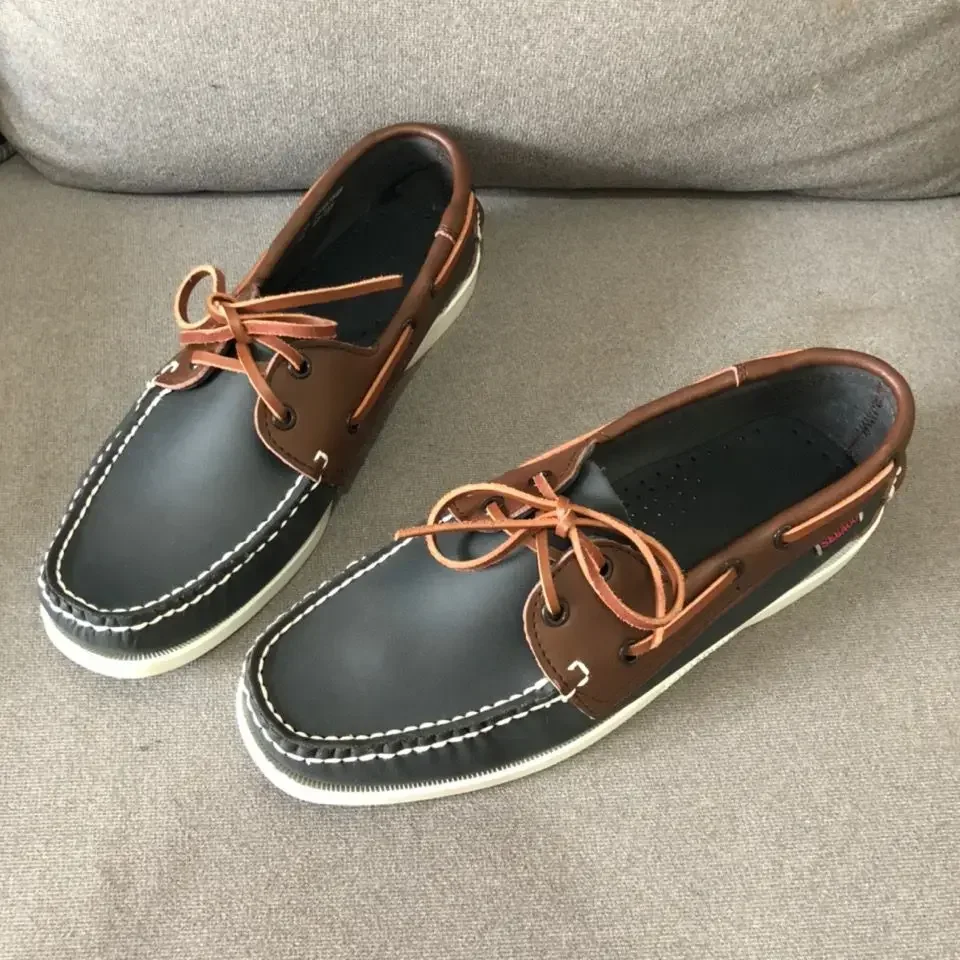 Male Classic Docksides Boat Shoes Genuine Leather Men\'s Outdoor Walking Shoes Handmade Wedding Dress Shoes Fashion Men Loafers