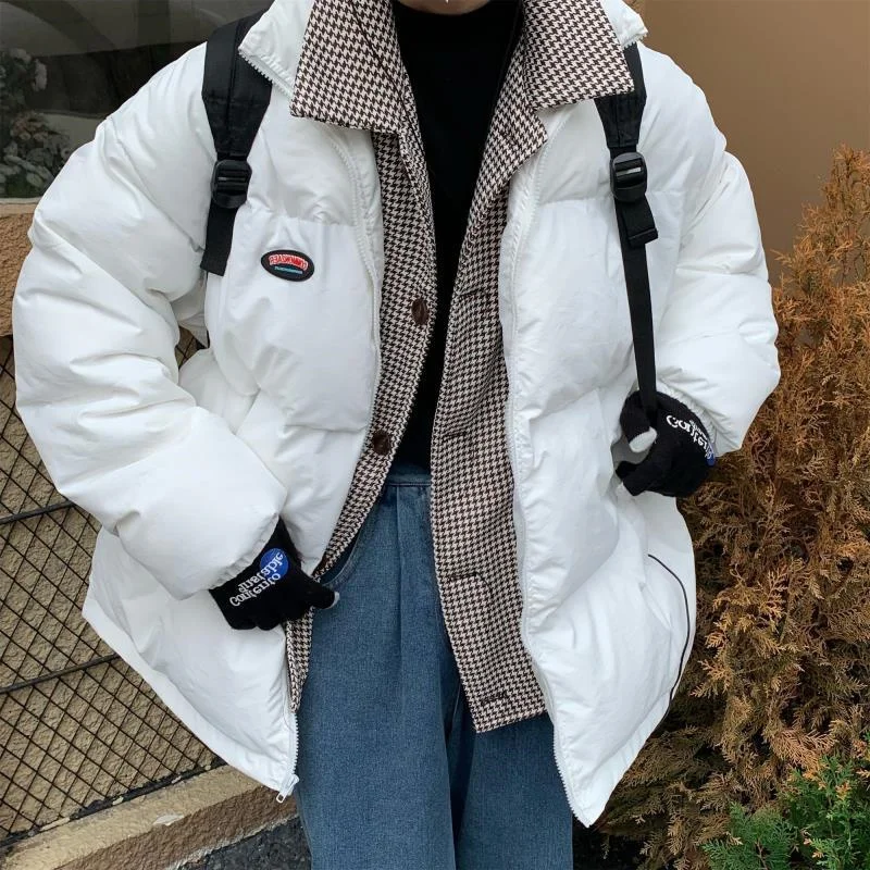 

Утепленная хлопковая куртка больших размеров в стиле ретро, гонконгский стиль, в клетку, свободного кроя, теплая верхняя одежда для женщин больших размеров, весенний сезон