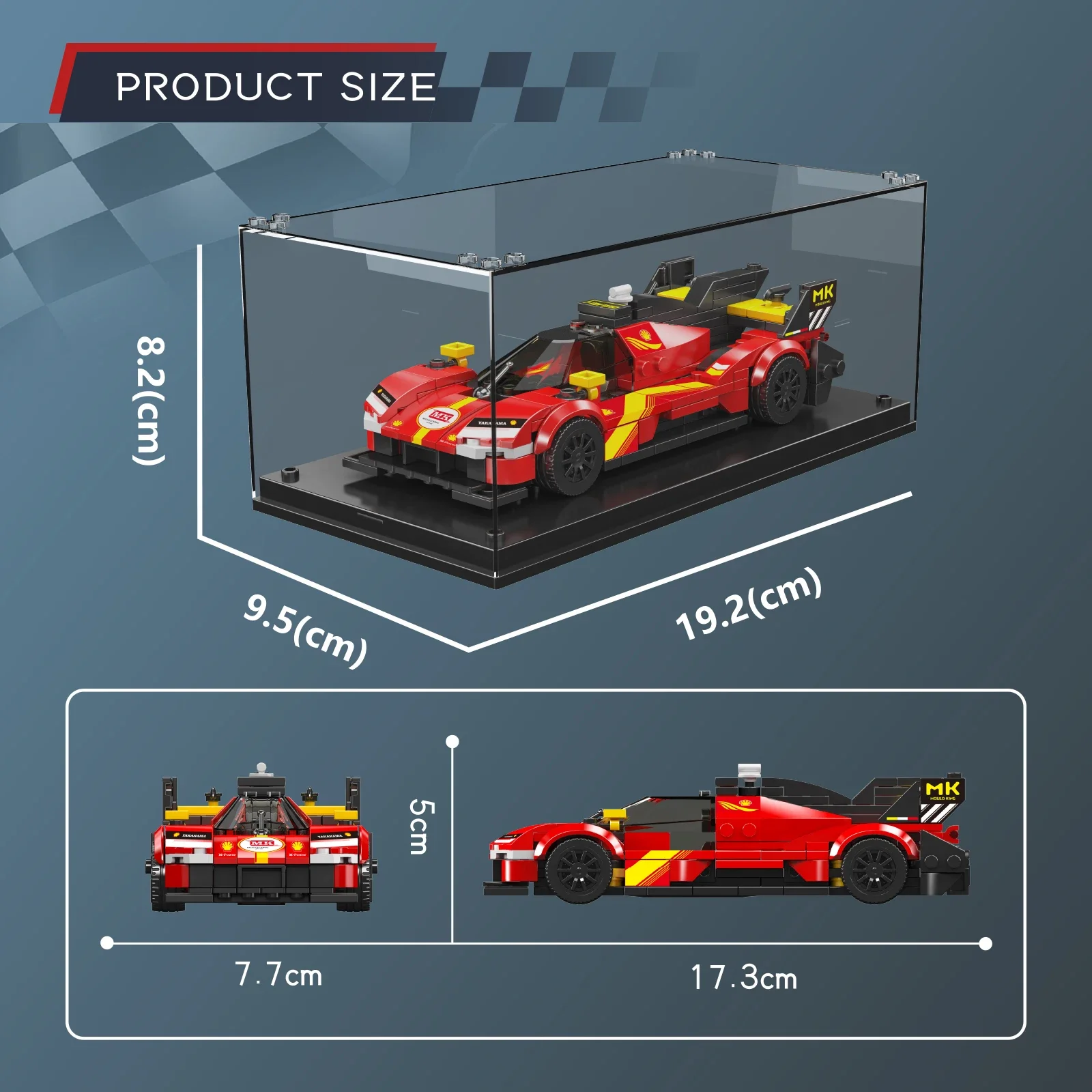 

MOULD KING Sports Racing Car SC63 FR-499P Model Building Block with Display Box Brick Assembly Xmas Gift 27097 27098 27099 27100