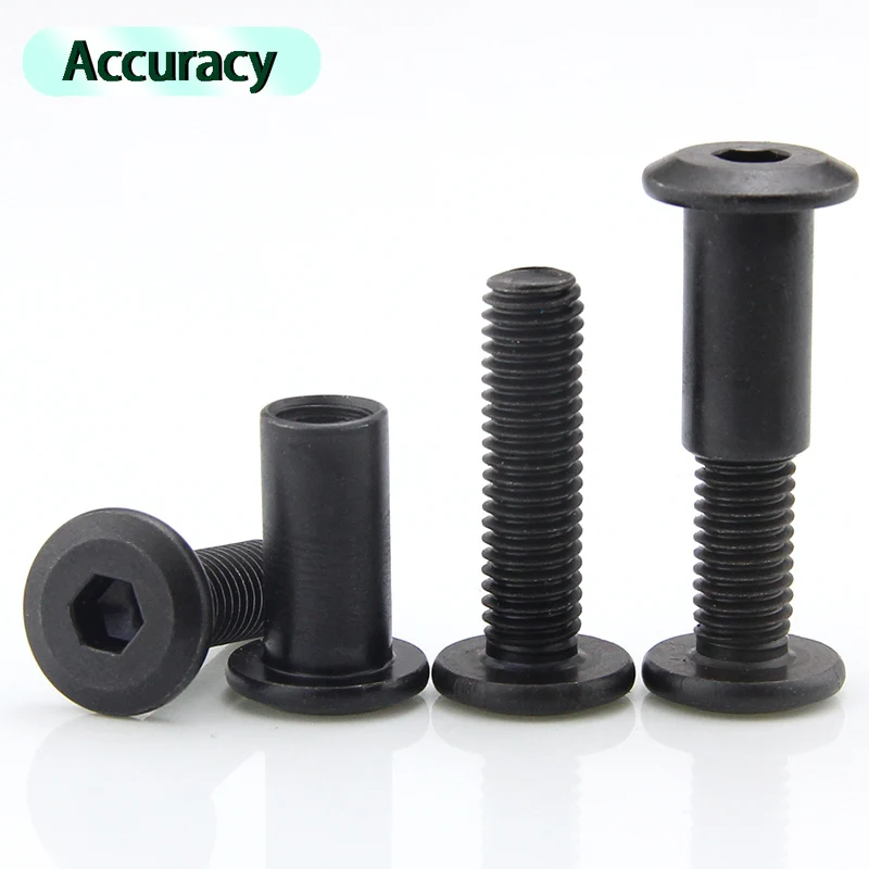 M6 Black Female Screw To Lock Screw Nut Butt Screw Inner Six Combination Plywood Screw To Knock Screw Home Repair Bolts