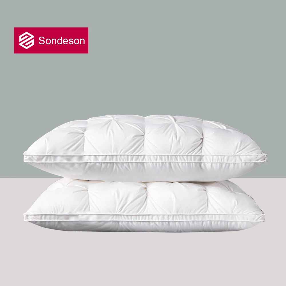 

Sondeson Winter Noble 100% Goose Down Pillow White Down-proof Queen King 100% Cotton Bedding 3D Style Rectangle Sleep Pillows