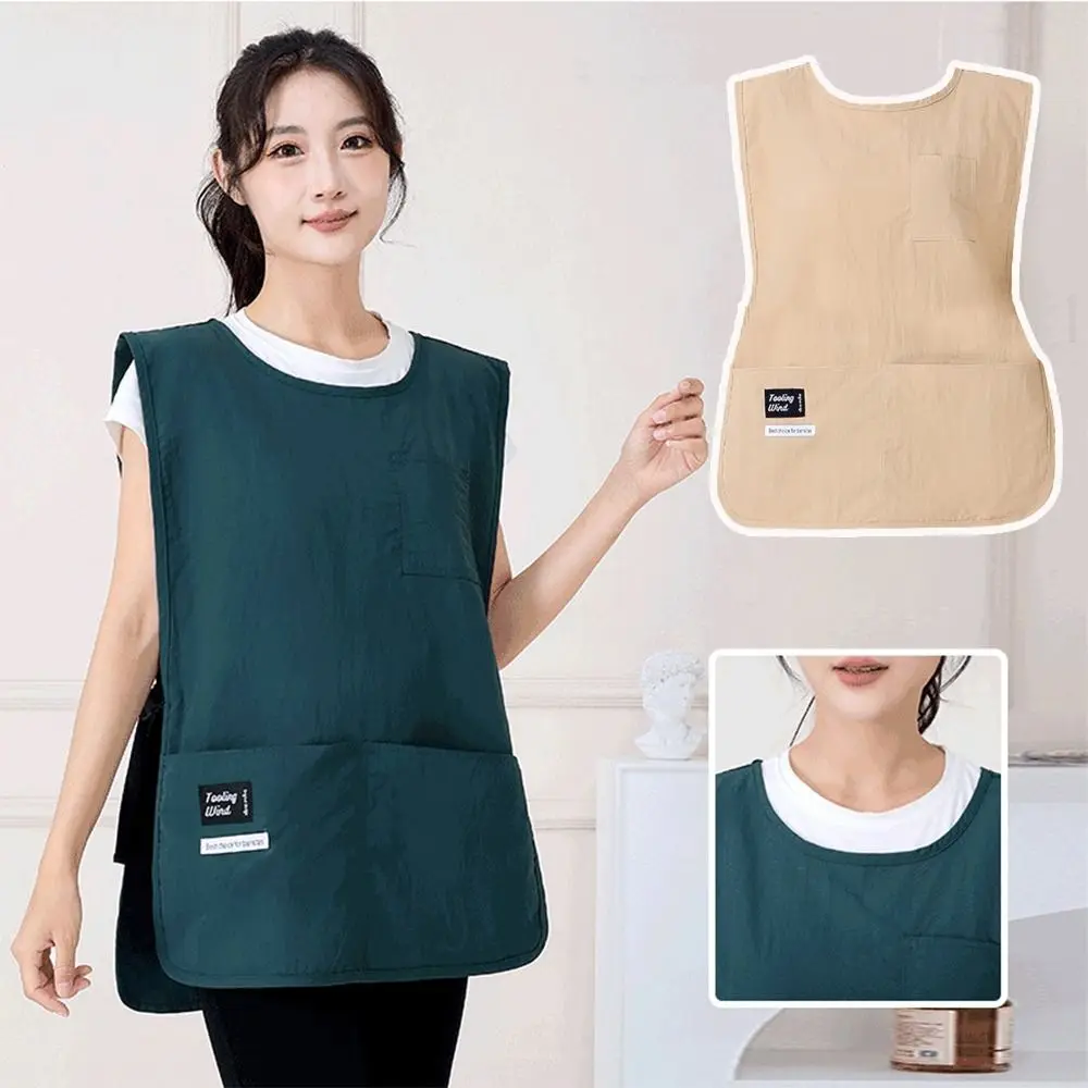 

Waterproof Fashion Vest Apron Breathable Anti Dirty Sleeved Apron Multipurpose Coffee House Uniform Cleaning Accessories