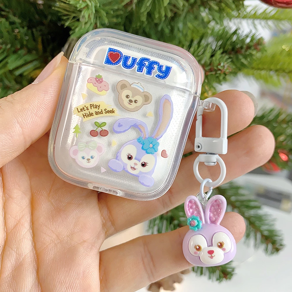 Cartoon Cute Disneies StellaLou with Pendant for AirPods 1 2 3 4 Pro 2 Case IPhone Earphone Accessories Air Pod TransparentCover