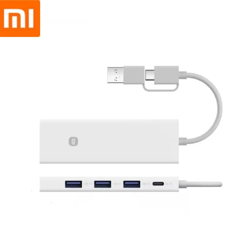 Xiaomi 4 In 1 Double Ended Splitter USB Dual Plug Type-c High Speed 3.0 Interface Lightning Transmission 4 USB Ports For Office