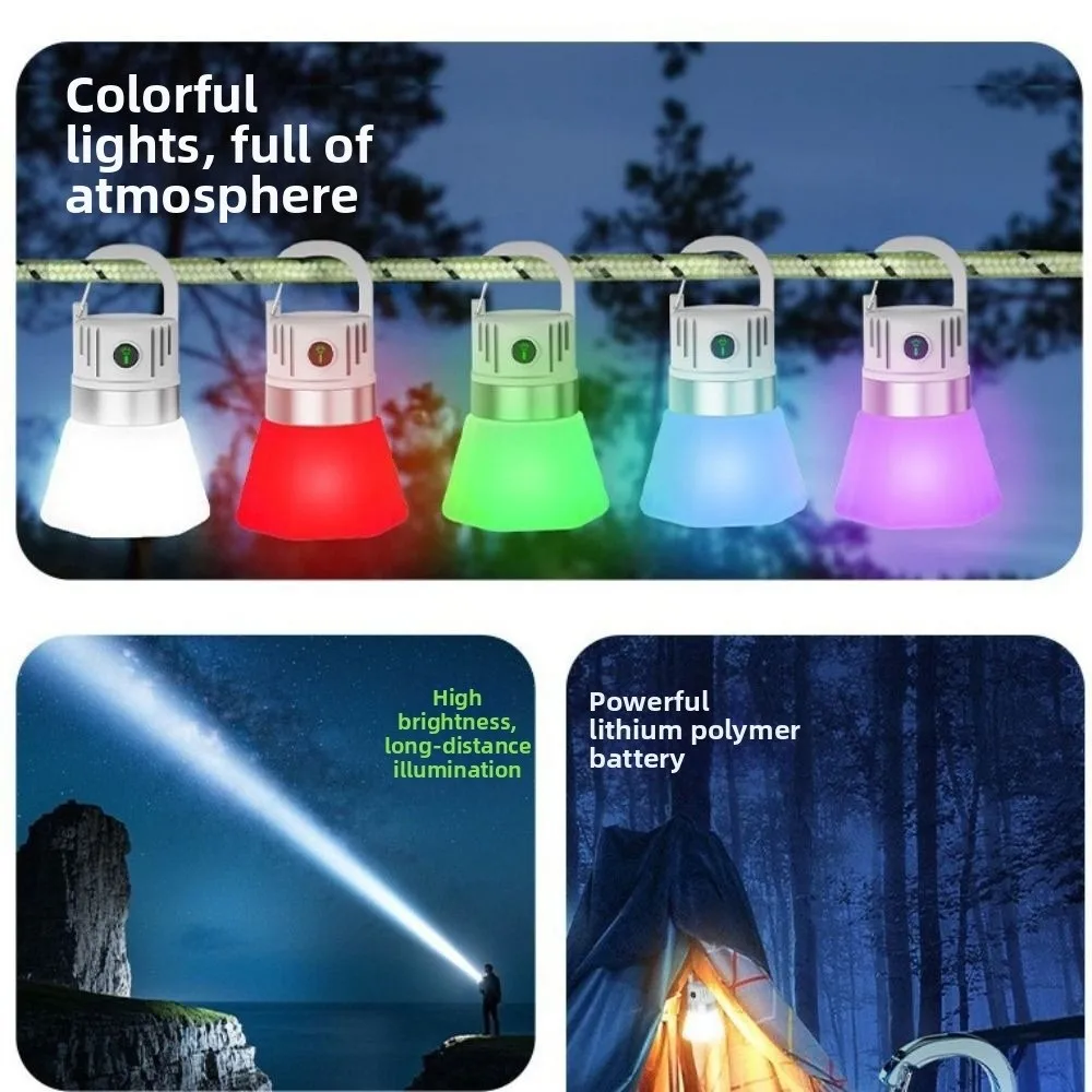 Multicolored Mini LED Flashlight Hanging Function Handheld Portable Hook Lamp High Brightness Creative RGB Ambient Light