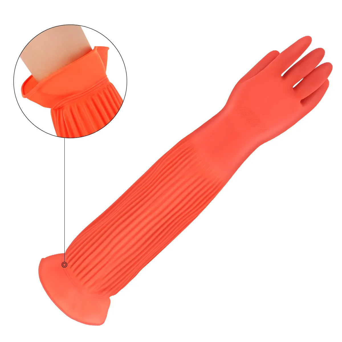 Latex Dishwashing Gloves – Waterproof, Heat Resistant, Extra Long Cuff for Kitchen, Aquarium, Cleaning & Gardening