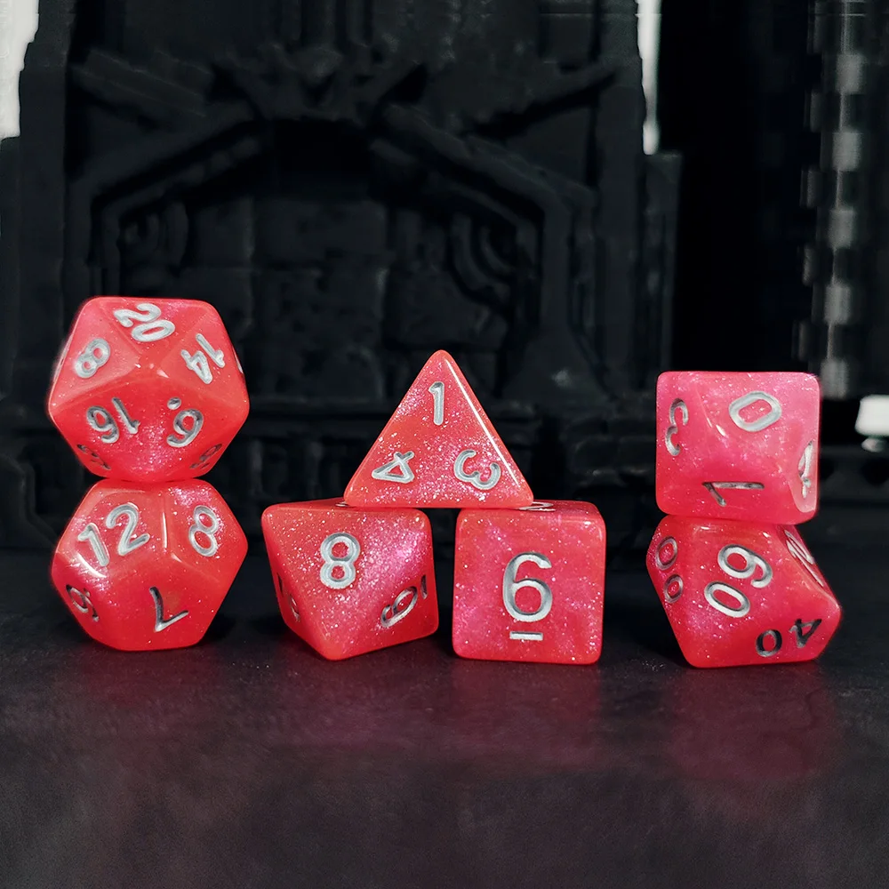 7 قطعة/المجموعة متعدد الألوان مادة الأكريليك أورورا مجموعة نرد DnD RPG ل الزنزانات والتنينات ألعاب نادي KTV ألعاب الترفيه المنزلية