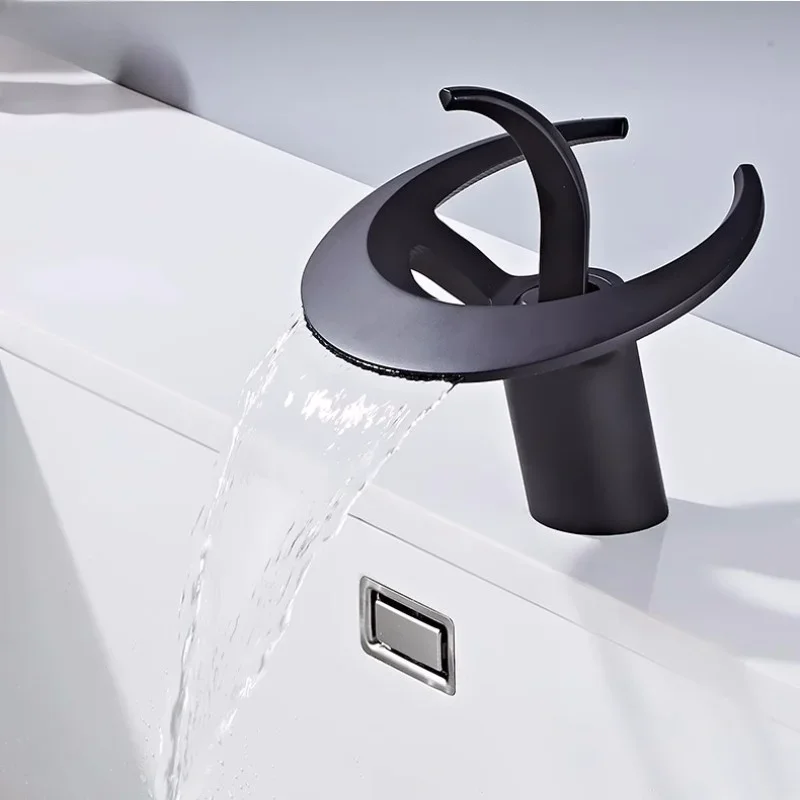 

Bathroom waterfall Basin Sink Faucet, Basin sink Hot and Cold Mixer, Mop Taps,deck Mounted