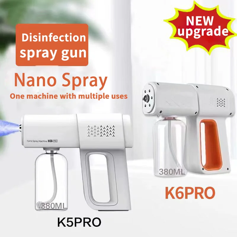 Professional 380ML Electric Nano Sprayer Blue Light Steam Sprayer Fogging Disinfection Sprayer Gun Atomization Sanitizer Machine