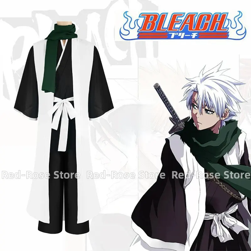 

Captain 10 Hitsugaya Toushirou Cosplay Costumes Wig Die pa Suit Kimono Set with Scarf Halloween Anime Costume
