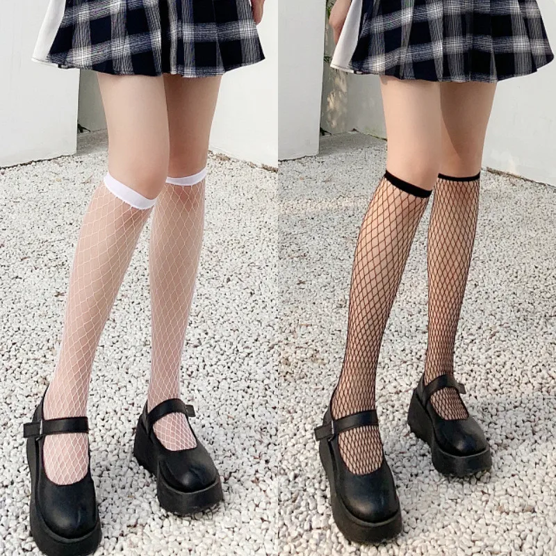 

New Ladies Sexy Mesh Fishnet Stockings Thigh Stockings Black Tube Socks Lolita Socks Bow Stockings