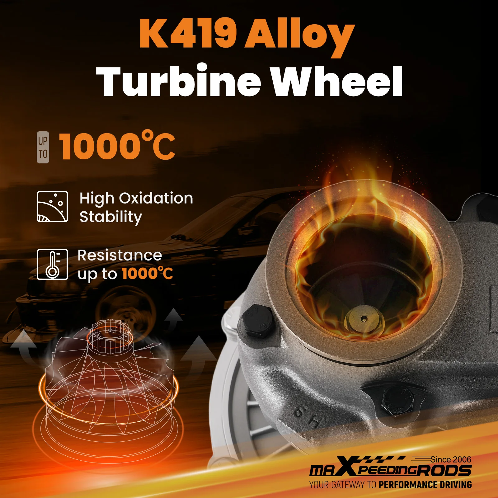 T3 T04e Verbesserter Billet Universal GEN2 Turbo V-Band Flansch A/R.63 Turbine – Detail 3