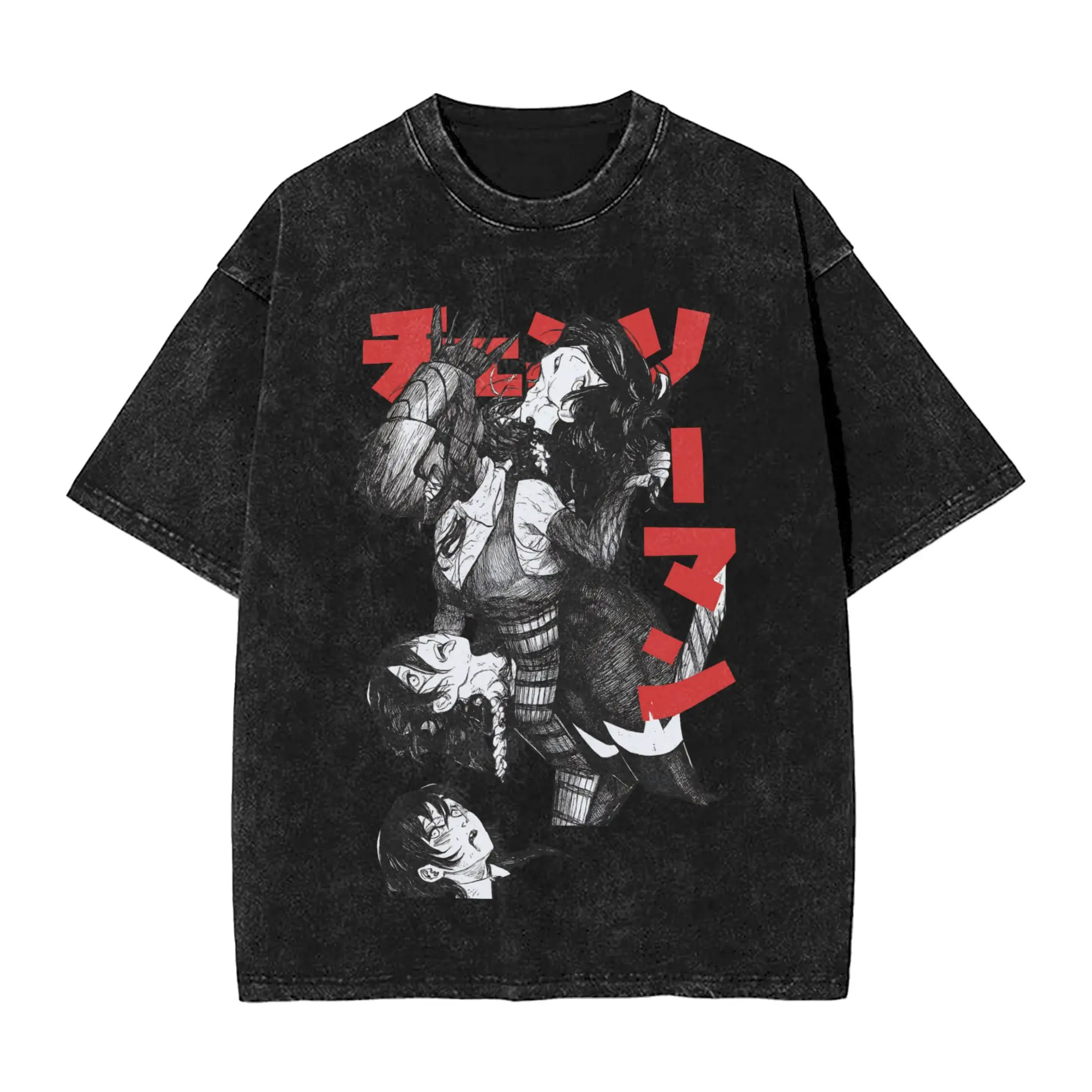 

Anime Chainsaw Man Men's T Shirt Washed Kobeni Manga Denji Power Reze Casual Tee Shirt Short Sleeve T-Shirt Cotton Clothes