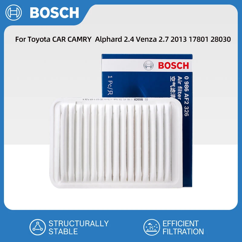 BOSCH Air Filter For Toyota CAR CAMRY  Alphard 2.4 Venza 2.7 2013 17801 28030