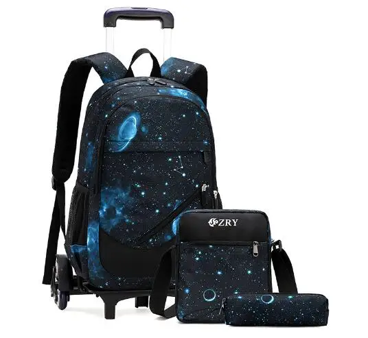 ZIRANYU school trolley bag with wheels for boys kids school wheeled backpack bag children school backpack on wheels teenagers