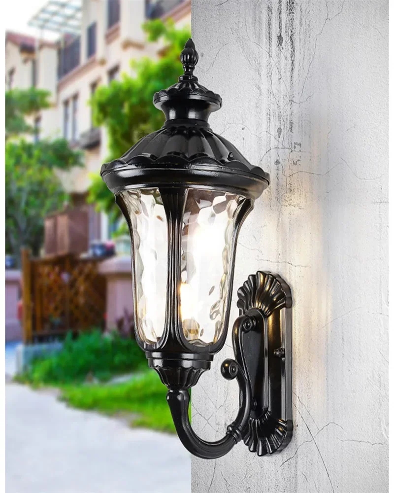 ASHER الكلاسيكية في الهواء الطلق الجدار الخفيفة LED للماء IP65 الرجعية الشمعدانات مصباح ديكور للشرفة المنزلية