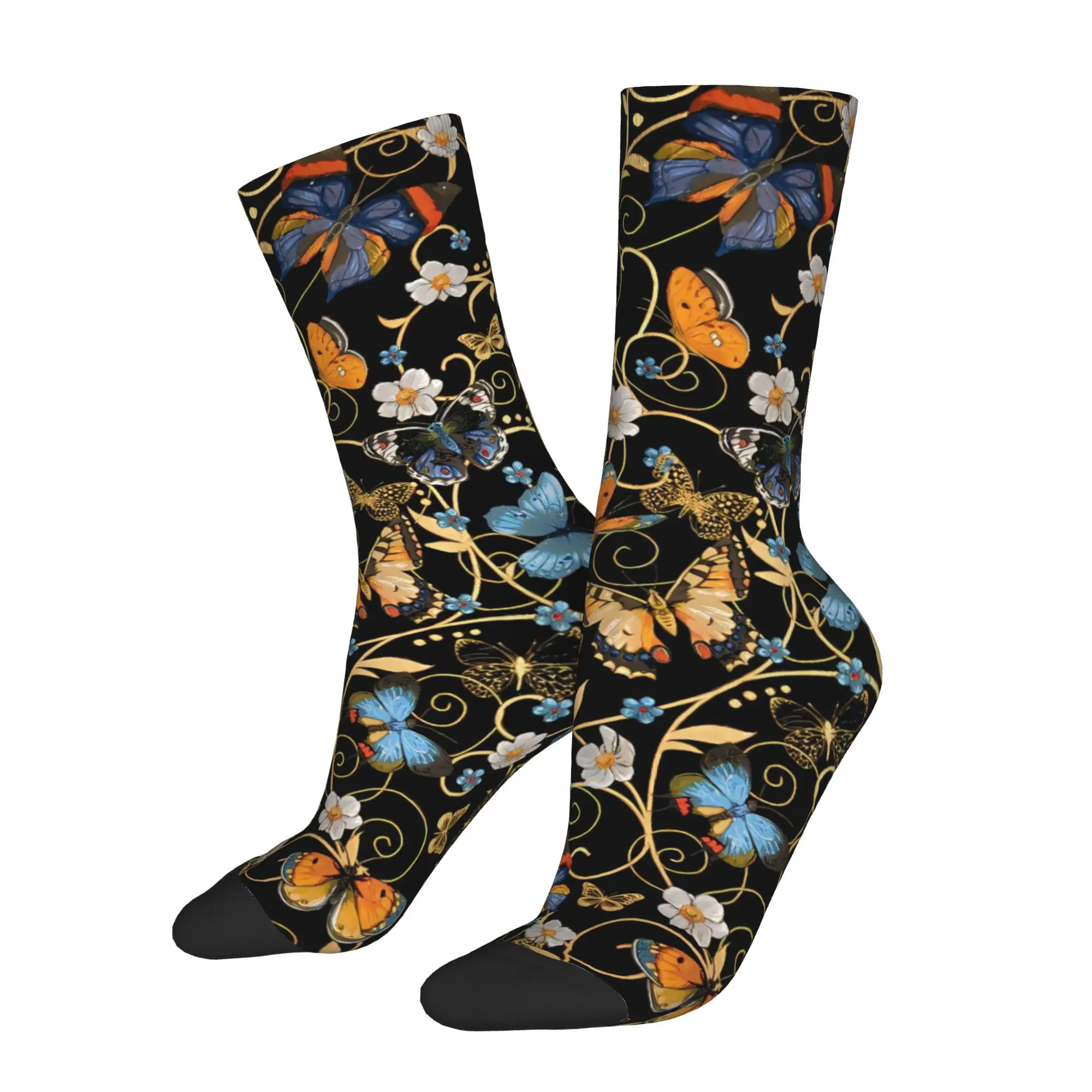 

Colorful Flowers Butterful Sock Printed Man Polyester Fashion Popular