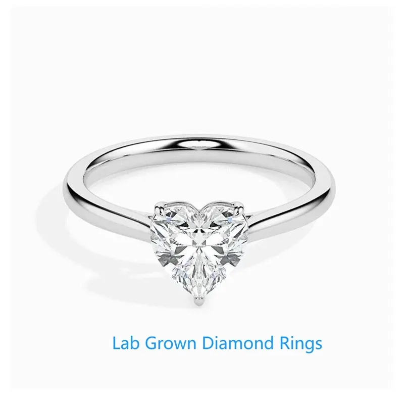 

IGI Heart Brilliant Cut 1CT Main Stone CVD HPHT DEF VS-VVS Lab Grown Diamond Wedding Ring Platinum 950 For Women Fine Jewelry