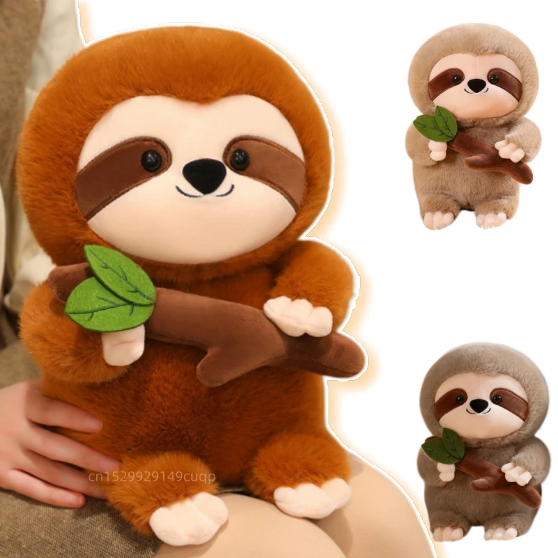 Hot Cute High Quality Cartoon Soft Sloth Plush Doll Pillow Cuddle Bamboo Sloth Stuffed Animal Home Decoration Gift For Children