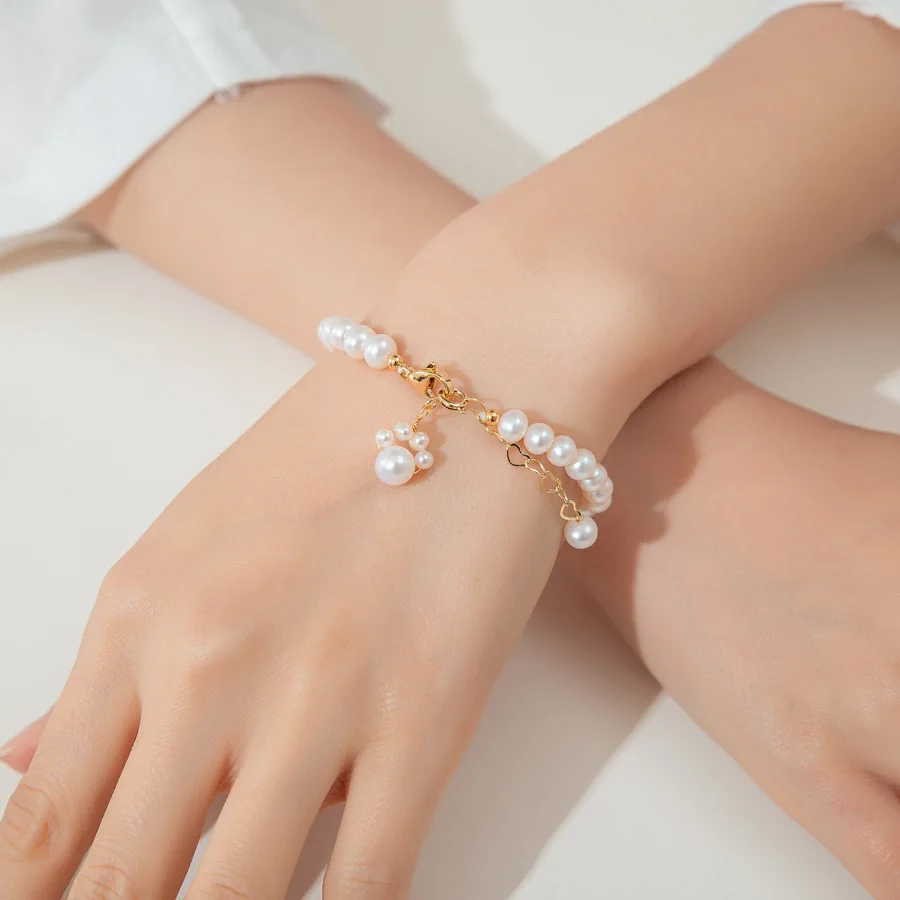 100% Natural Freshwater Pearl Lovely Cat's Paw 14K Gold Filled Female Charm Bracelet Jewelry Women Birthday Gifts No Fade 2027