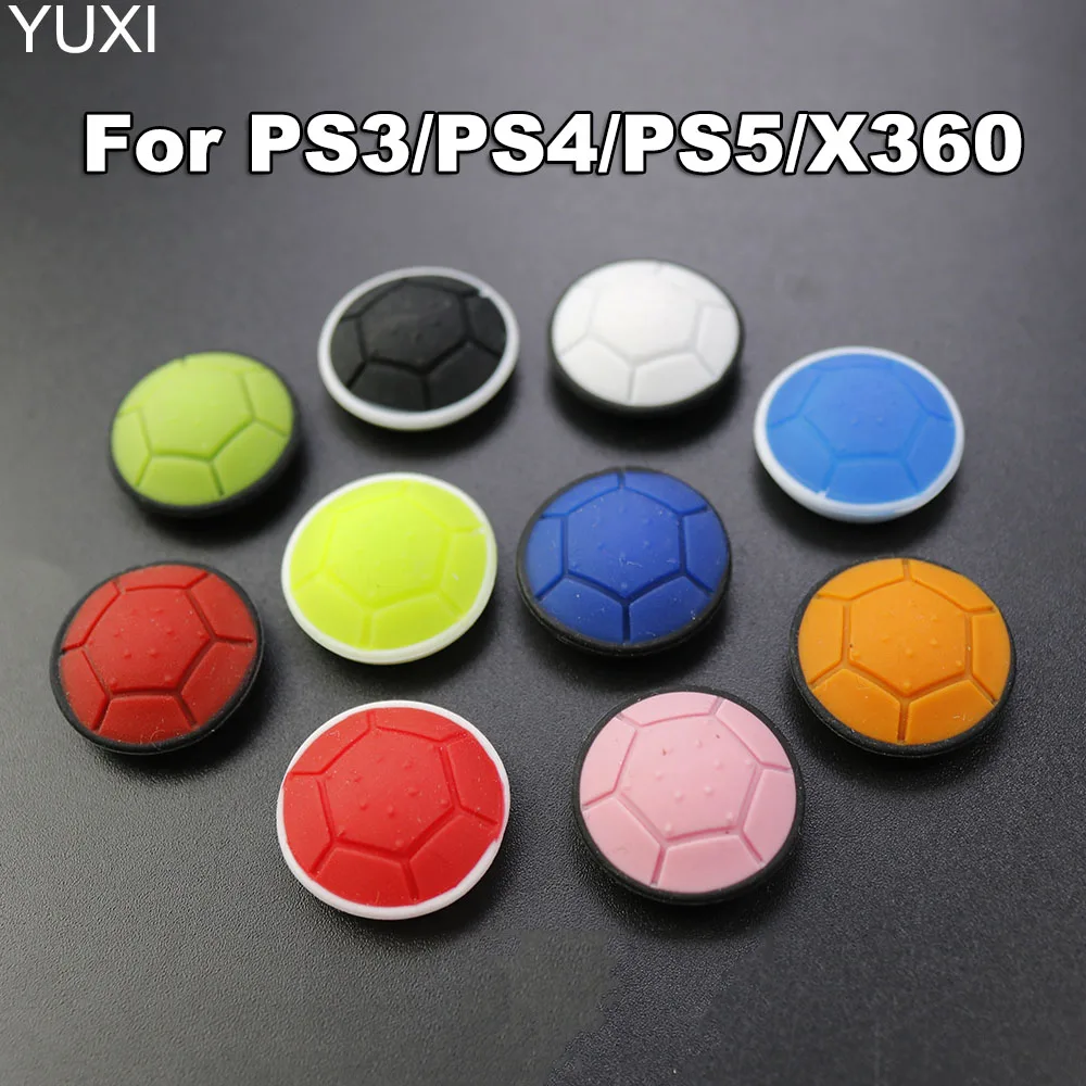 YUXI 1PCS Soft Silicone Thumb Stick Grip Cap Football Joystick Cover For PS5 PS4 PS3 Xbox One 360 Controller Thumbstick Case