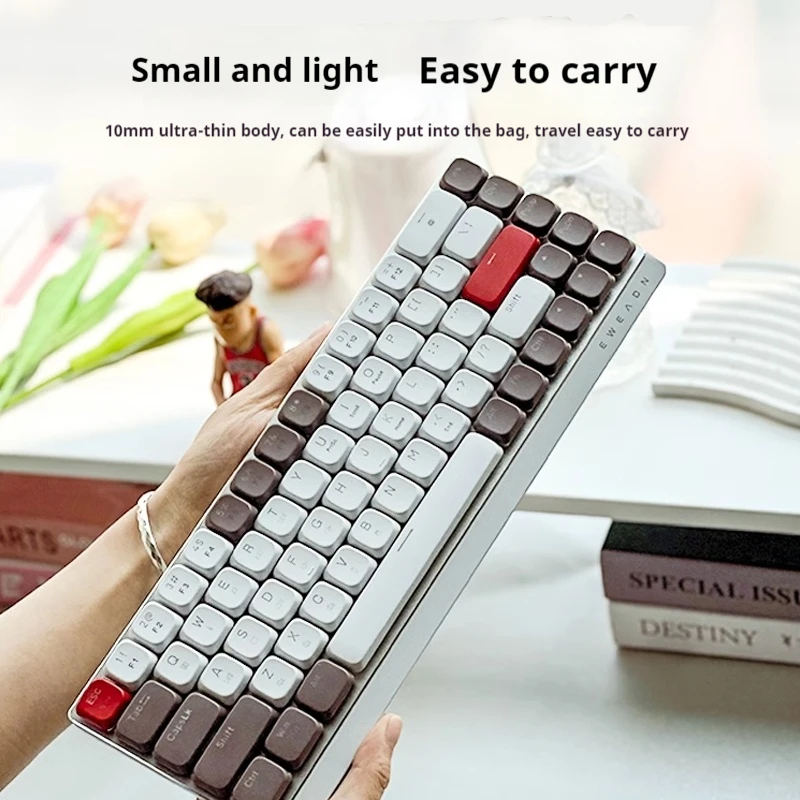 Mk68 Low Axis Mechanical Keyboard Wireless Bluetooth Three Connection Methods Office Silent Tablet Ipad Laptop Black Myth Wukong