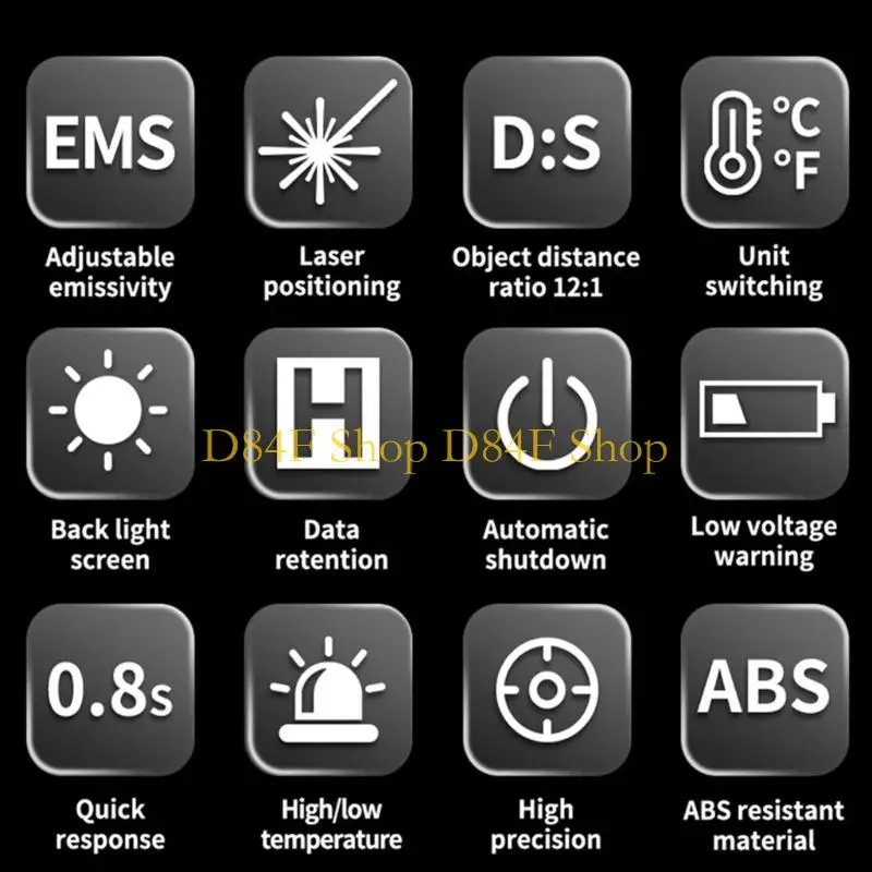 D84F Emissivity-Control Meter with Hold Mode Contactless Tool for Regular Repair Work