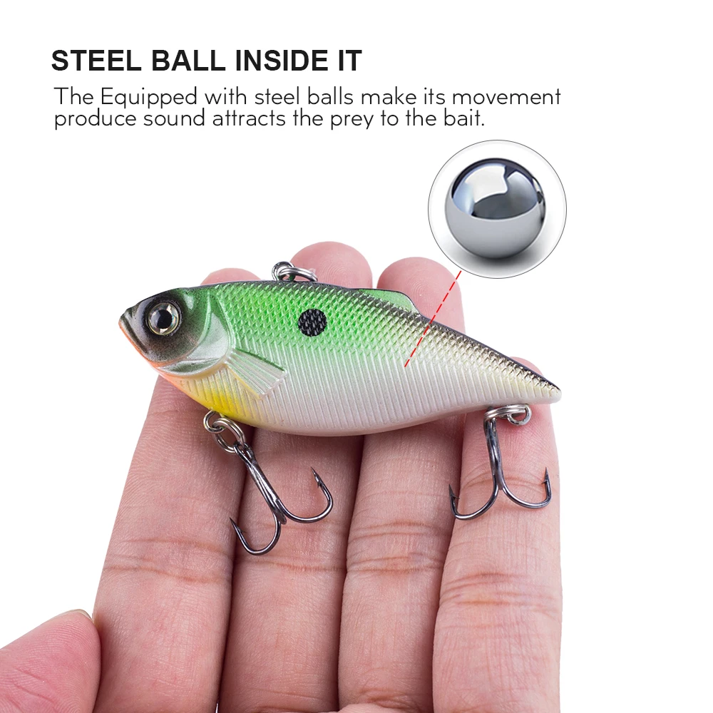 Hanlin-señuelo de Pesca VIB, 63mm/7,5g, cebos duros sin aros, Crankbait, Wobblers para Pesca de carpa, aparejos de lubina