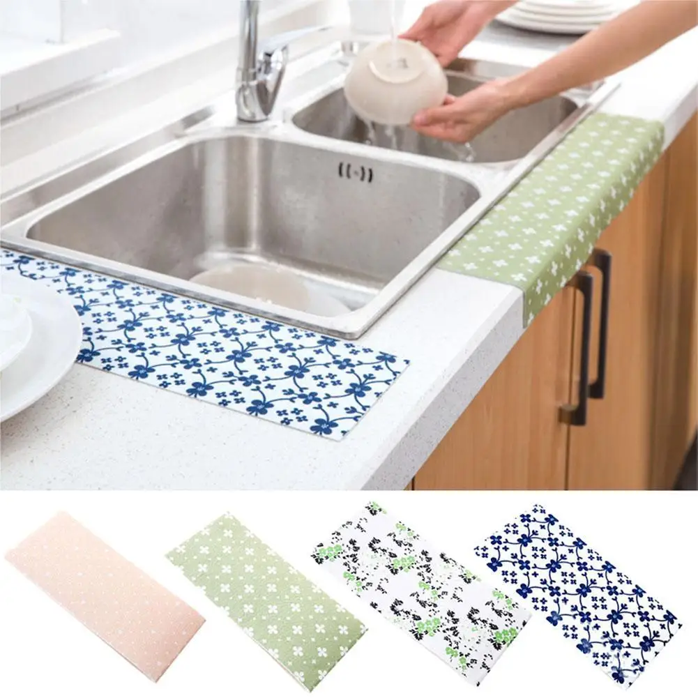 Hot Sale Self Sticky Can Be Cut Kitchen Sink Adhesive Waterproof Stickers Water Sucking Home Kitchen Washbasin Stickers