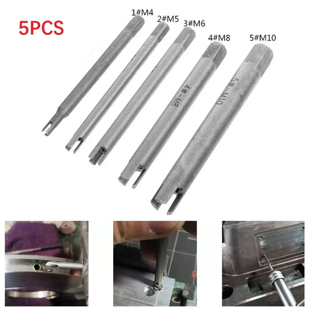 5Pcs Alloy Steel Broken Tap Extractor Guide Easy Wire Screw Remover Tools Drill Bits/M5/M6/M8/M10 For Tapper Or Electric Tool