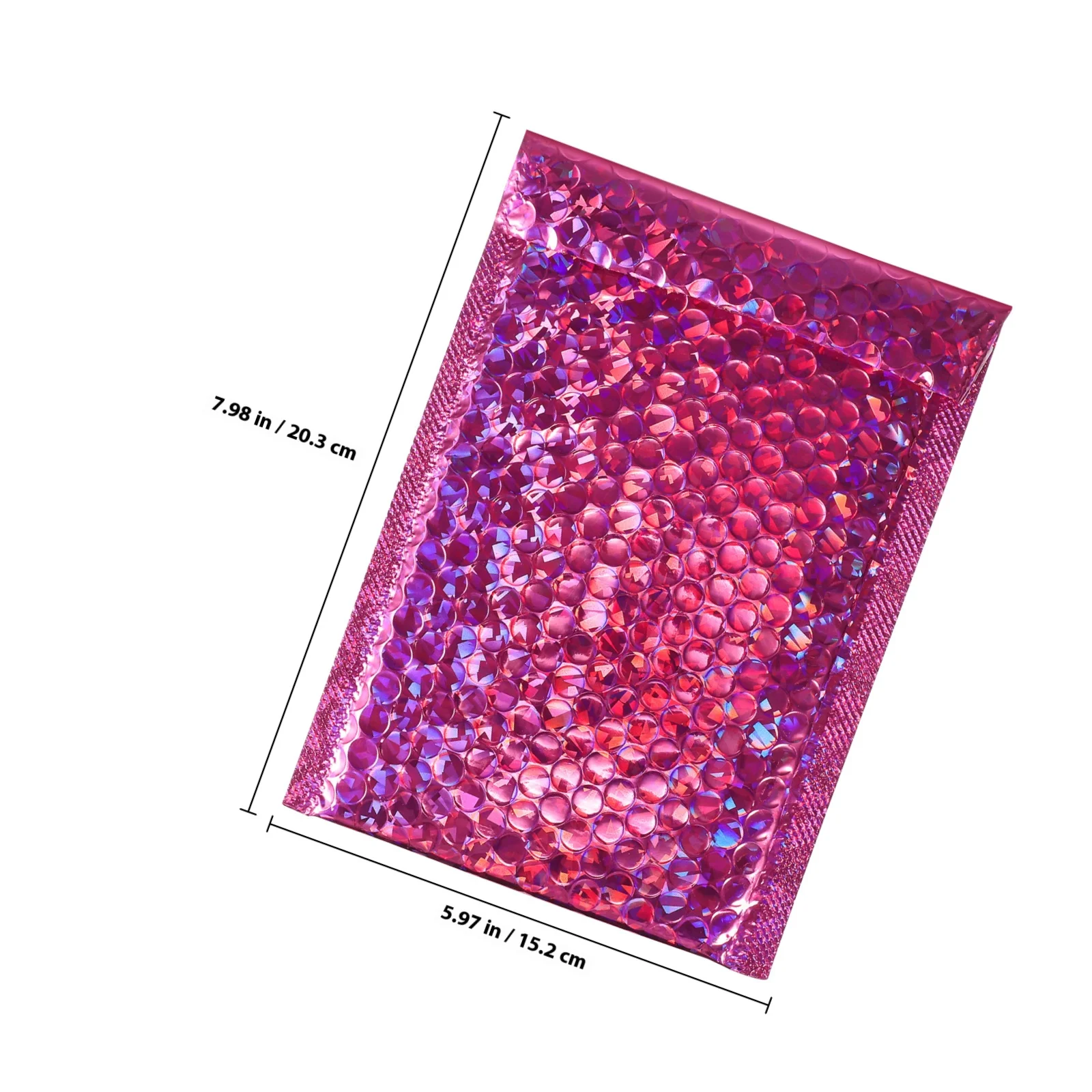 16Pcs Amplop Gelembung Holografik Segel Otomatis Amplop Berlapis Busa Kantong Pengiriman untuk Usaha Kecil Amplop Gelembung