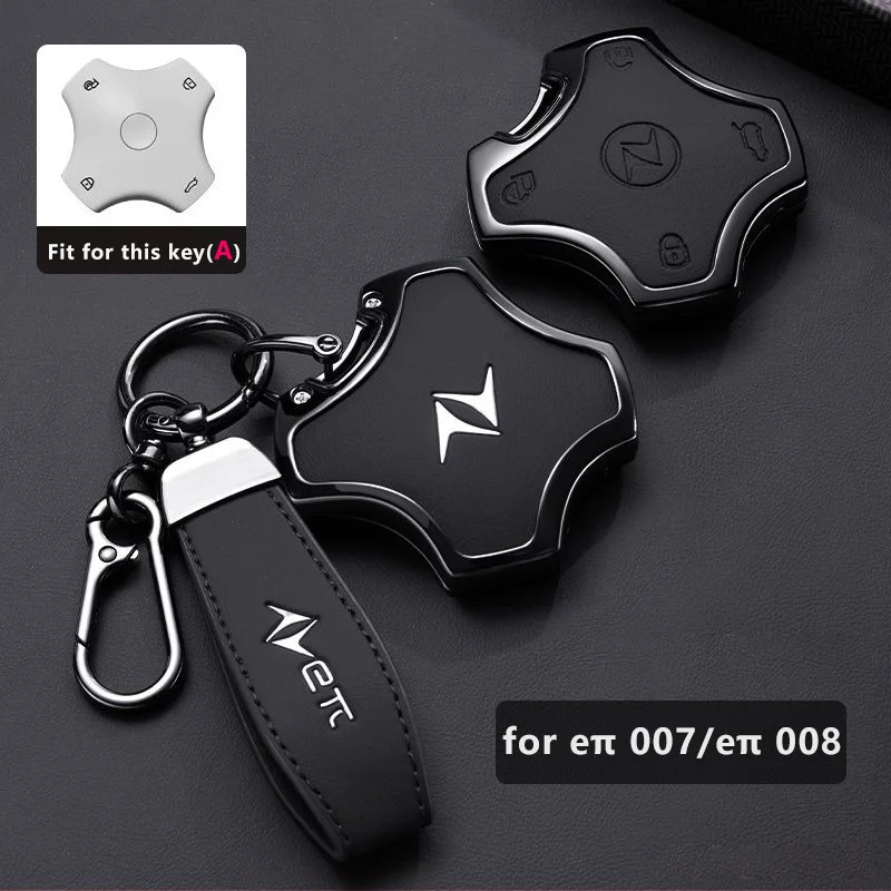 Schlüsseletui aus Zinklegierung für Dongfeng e π007 e π008 e π 007 008, Schlüsselanhänger, Fernbedienung, Schutzhülle, Tasche, Schalenhalter, Autozubehör
