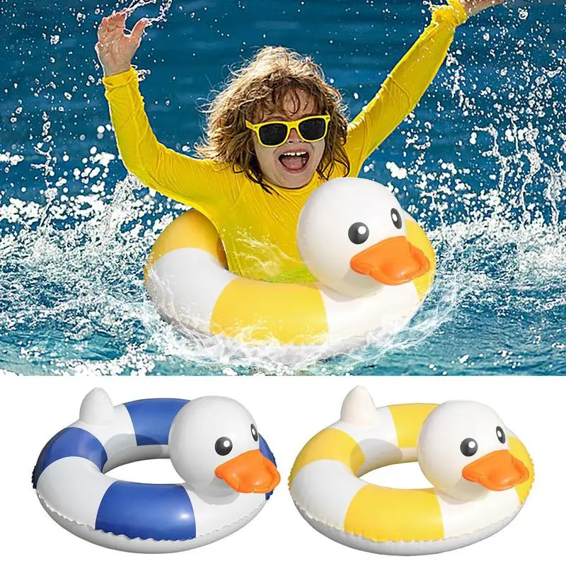 Cute Swim Ring Inflatable Swim Float Duck Shape Swim Rings Water Swim Beach Party Supplies Pool Toys Pool Floaties Swimming Toys