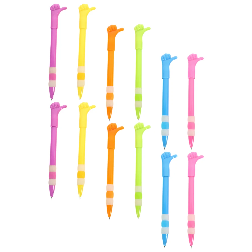 

12Pcs Ballpoint Pens Thumbs Up Shaped Novelty Writing Tool Portable Student Pens for Daily Work Study Comfortable Handheld