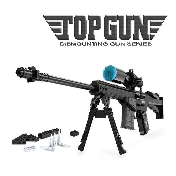 

M107 527pcs The Sniper Rifle Super Armament Building Blocks DIY Assembled Plastic Gun Model Simulation CS Adventure Toys