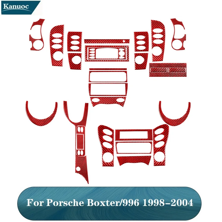 For Porsche Boxter 996 1998 1999 2000 2001 2002 2003 2004 Carbon Fiber Red Stickers Car Interior Decorative Accessories