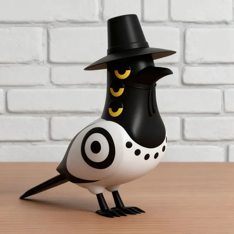 13cm 3Dプリントカラスフィギュア カラス鳥モデル ハンタースタイルディスプレイ玩具 クリエイティブアニマルオーナメント アニメ風コレクタブル