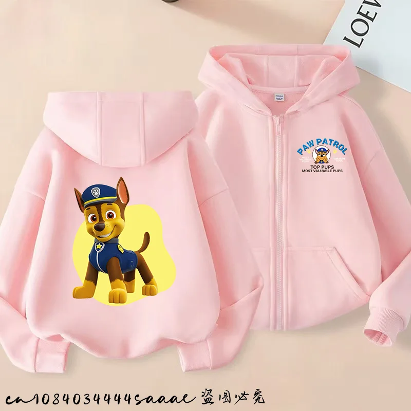 PAW Patrol Cartoon Print Zip up Hoodie Comfortable Polyester Fashion Casual Thin Hoodie for Children