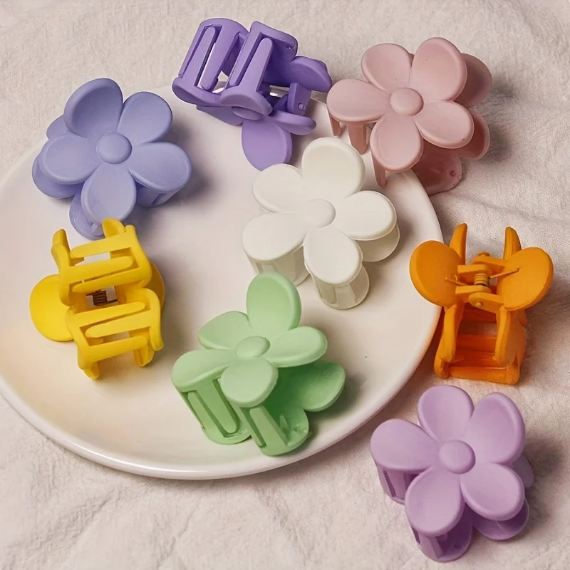 8pcs/set Small flower Grab Clip Matte matte Plastic Grab Clip bangs broken hair High ponytail Suitable for birthday gift ladies