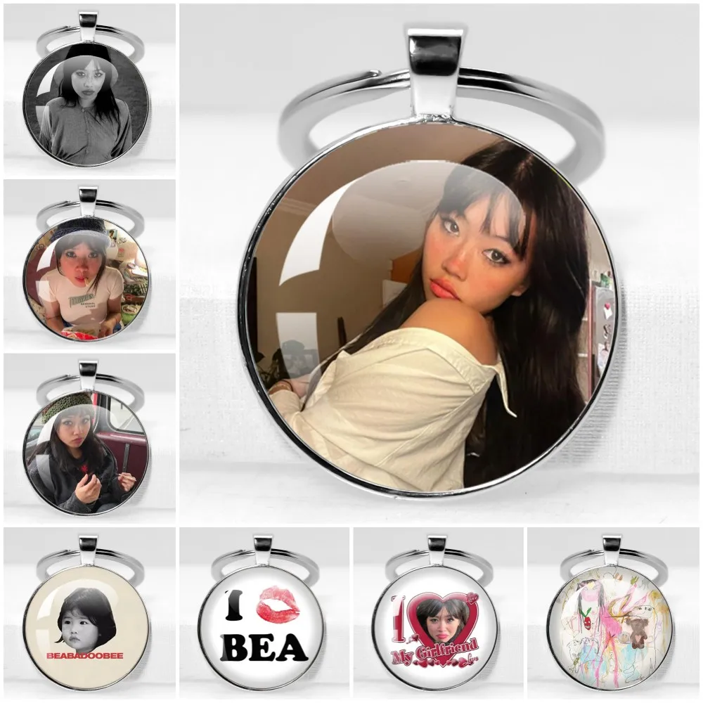 Beabadoobee Beatopia I Love My Girlfriend Beabadoobee Glass Pendant Keychain Jewelry Accessories Key Ring Fans Collect Gift