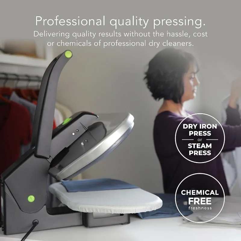 SF-680 Digital Steam Press with Multiple Fabric Settings and Steam Burst Function,Stainless/Black, Stand