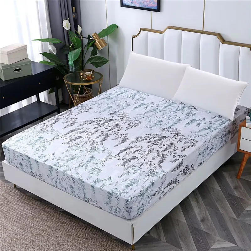 LAGMTA 1 Pc 100% Polyester Printing Fitted Sheet Mattress Cover Four Corners With Elastic Band Bed Sheet