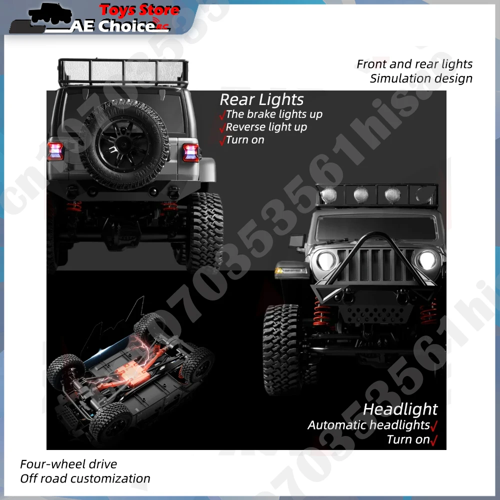 MN128 1/12 RC Car 4WD Jeep Model 2.4G Zdalnie sterowane światło LED 4X4 Off Road 4WD Wspinaczka RC Ciężarówka Zabawka elektryczna Prezent dla chłopca